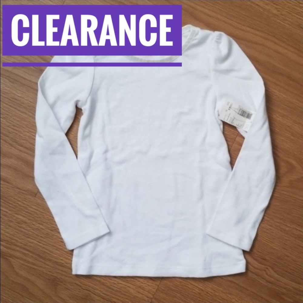❤5/$25❤ NWT Girls white long sleeve tee 4T